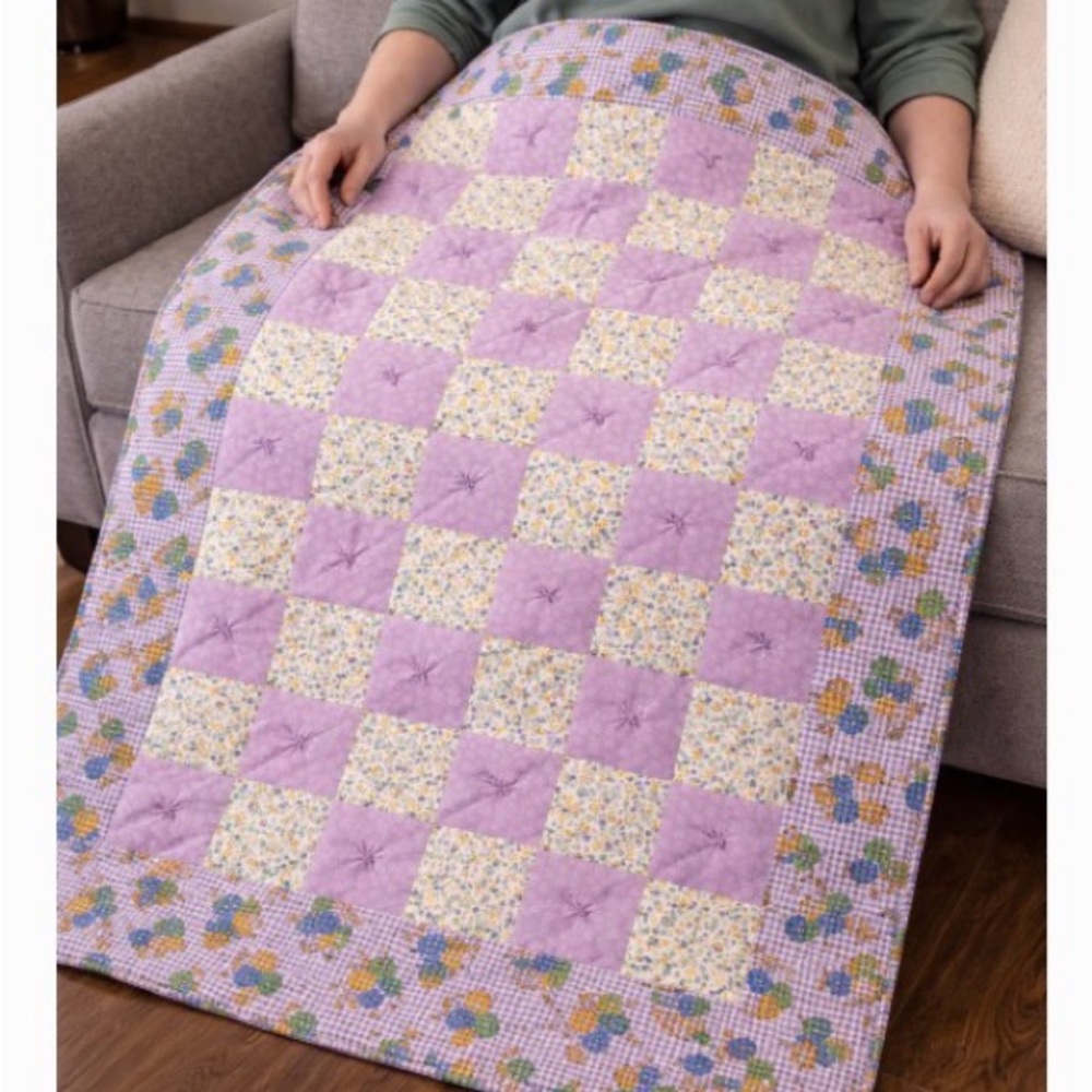 Quilter’s guild handmade Lavender Patchwork Quilt